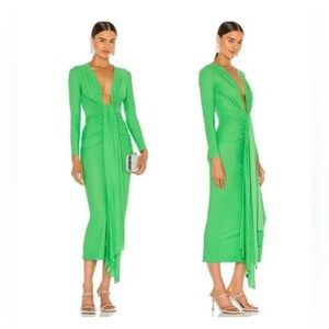 Solace London Lorena Midi Dress in Bright Green size 10 US size 6 NWT